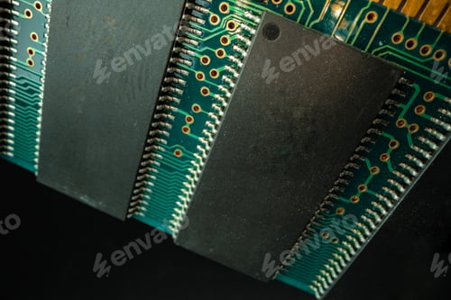 Preview: Macro photo of electronic circuit board in computer