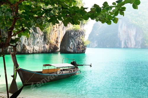 Preview: Long Boat On Island In Thailand