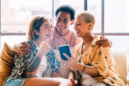Preview: Group of friends bonding at home, LGBTQ and diversity concepts