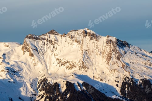 Preview: Mountains in Bernese Alps in Winter. Switzerland