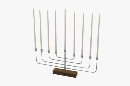 Preview: Hanukkah Menorah: Silver Candle Holder