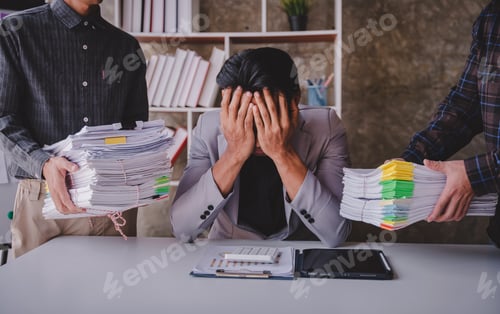 Preview: business documents businessman check legal document review Prepare documents or analysis reports, ta
