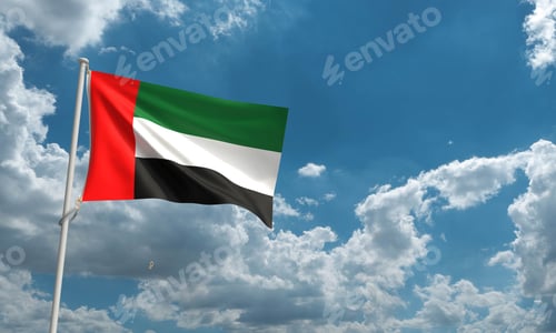 Preview: Uae waving flag icon country national arab emirates dubai middle east international world global pri