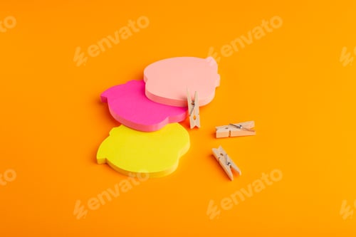 Preview: front view colorful stickers on orange background color school stickers