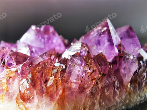 Preview: Closeup of the shiny purple beautiful amethyst gemstone