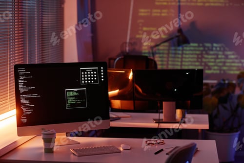 Preview: Part of openspace office with computer monitors on desks