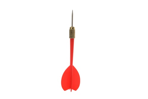 Preview: Sharp red dart for target practice, on white background