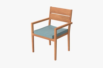 Preview: Modern Wood Patio Chair with Cushion