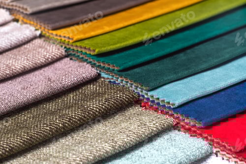 Preview: Colorful Fabric Samples for Upholstery and Interior Design