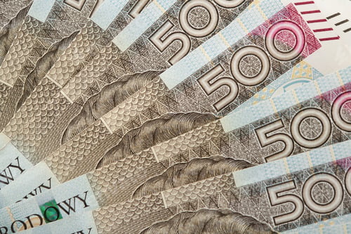 Preview: Bunch of Five Hundred Polish Zloty Banknotes