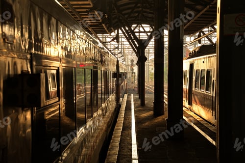 Preview: Railway station in Yogyakarta, Indonesia early in the morning