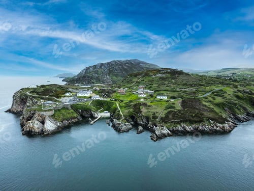 Preview: Aerial view of the historic Fort Dunree, West of Ireland
