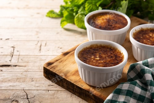 Preview: Homemade creme brulee in bowl