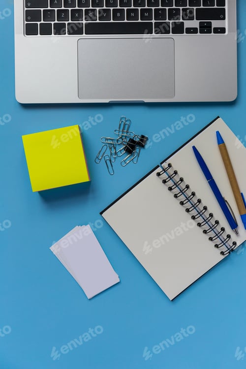 Preview: Flat lay workspace, office desk