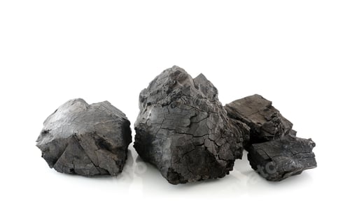 Preview: Coal on white background