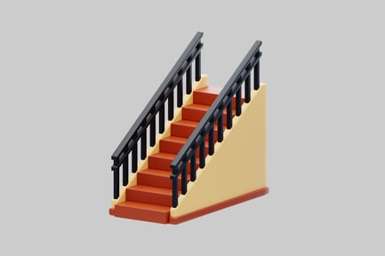 Preview: Staircase with black railing
