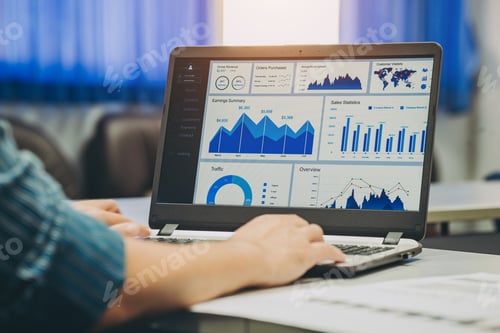 Preview: Businessman analyzing company financial cash flow result. Concept for business strategy and economy