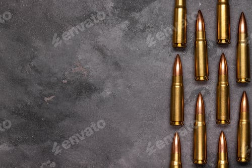 Preview: Bullets on gray background with copy space