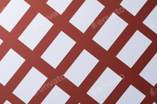 Preview: Blank white business cards on burgundy paper background