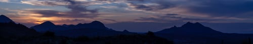 Preview: Panoramic shot of Big Bend Ranch State Park in Rio Grande, Texas during sunset