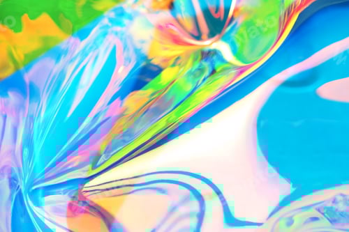 Preview: Holographic iridescent surface. Copy space. Bright colorful hologram background. Wrinkled abstract