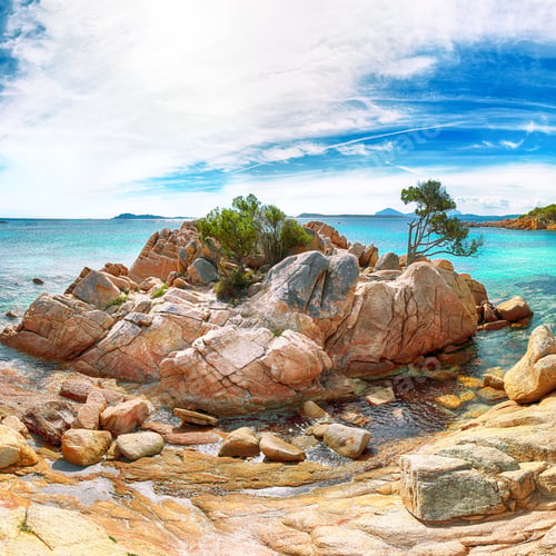 Preview: Breathtaking view of Capriccioli beach in Costa Smeralda.