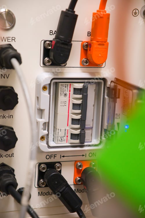 Preview: Closeup of the photovoltaic installation wiring