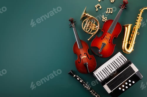 Preview: Back to music school concept. Music lesson school education concept,