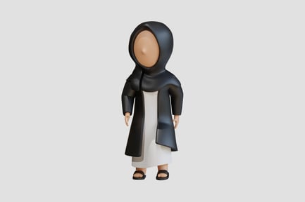 Preview: Muslim Woman 3D Character Looking Right Pose