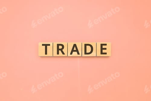 Preview: Trade text on background, Investment strategy and benefits