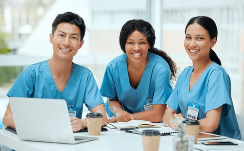 Preview: Shot of a group of young doctors in a meeting at a hospital