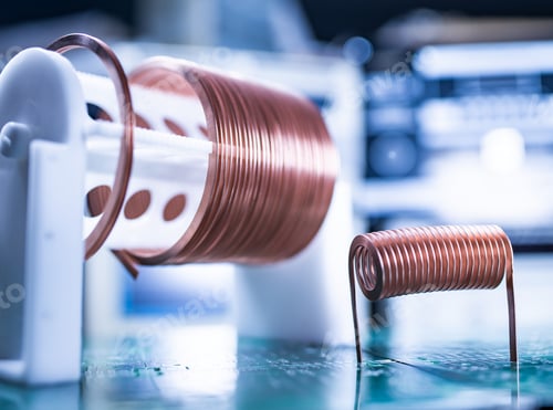 Preview: Close-up A lot of skeins of twisted copper wire
