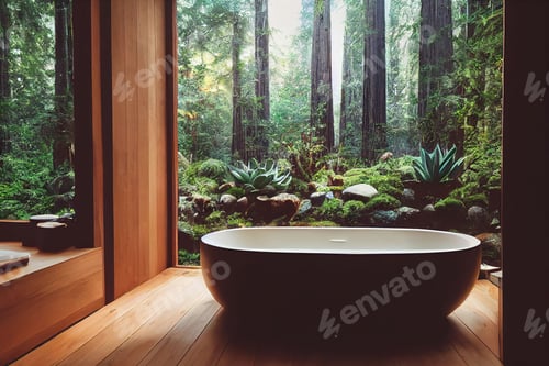 Preview: Spa wellness room with a bathtub