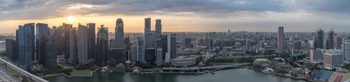 Preview: Beautiful view of a cityscape by the sea in Singapore