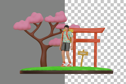 Preview: Holiday in Japan 3D Illustration