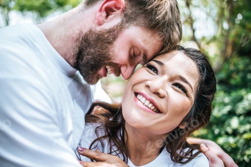 Preview: Happy Smiling Couple diversity in love moment together