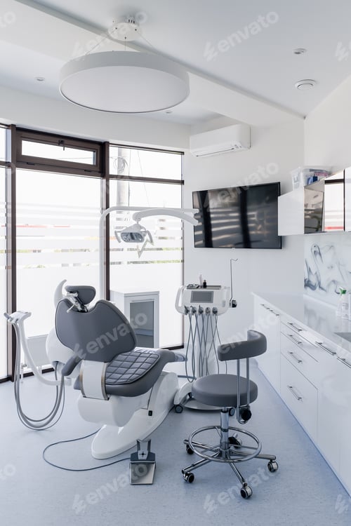 Preview: Dental chair and other accessories during Modern dental practice