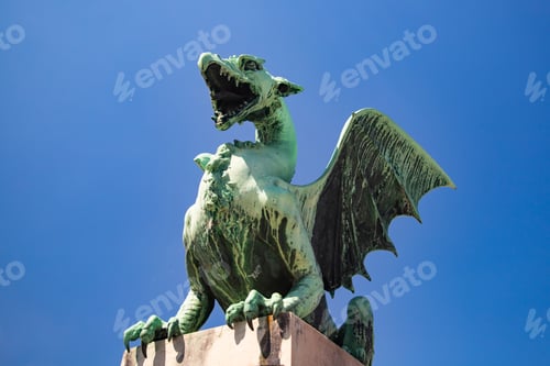 Preview: Ljubljana Dragon bridge (Zmajski most), symbol of Ljubljana, capital of Slovenia, Europe.