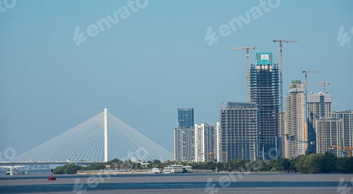 Preview: Modern skyscrapes along the Yangtze River in Wuhan, China