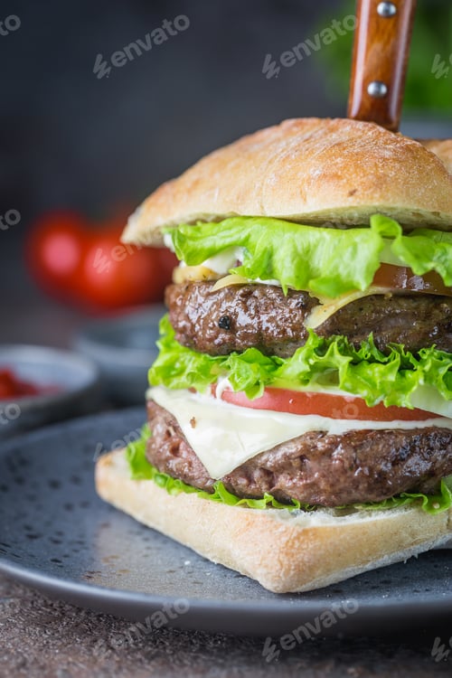 Preview: Hamburger with beef meat