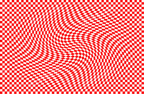 Swirling Red and White Checkered Pattern