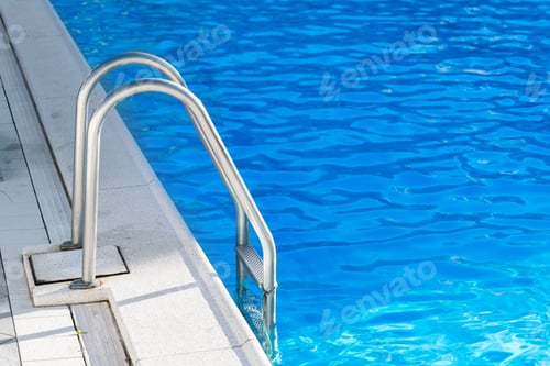 Preview: Grab bars ladder in the blue swimming pool