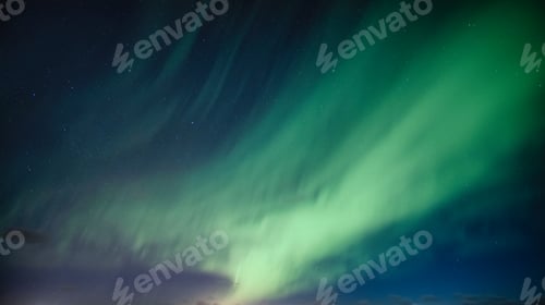 Preview: Aurora Borealis, Northern Lights with star on arctic circle