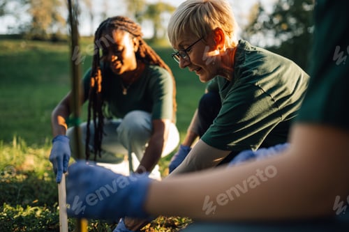 Preview: Volunteers planting trees in the park