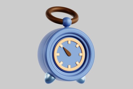 Aperçu: Réveil bleu avec anneau marron