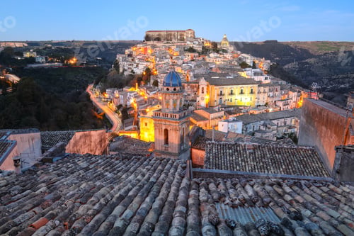 Preview: Amazing Sunset at the old baroque town of Ragusa Ibla in Sicily.