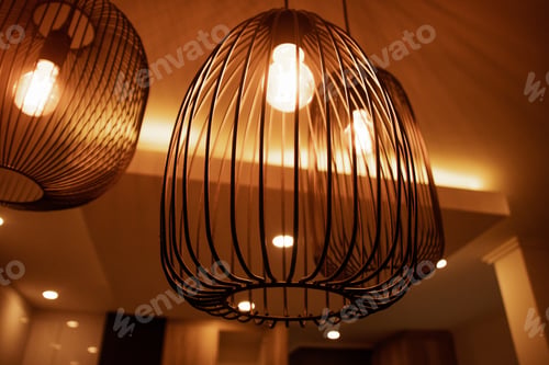 Preview: Organically shaped hanging orange lights