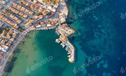 Preview: Aerial drone footage; The town of Mordogan, Karaburun - Izmir