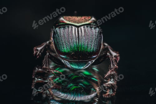 Preview: Macro shot of the exotic colourful beetle