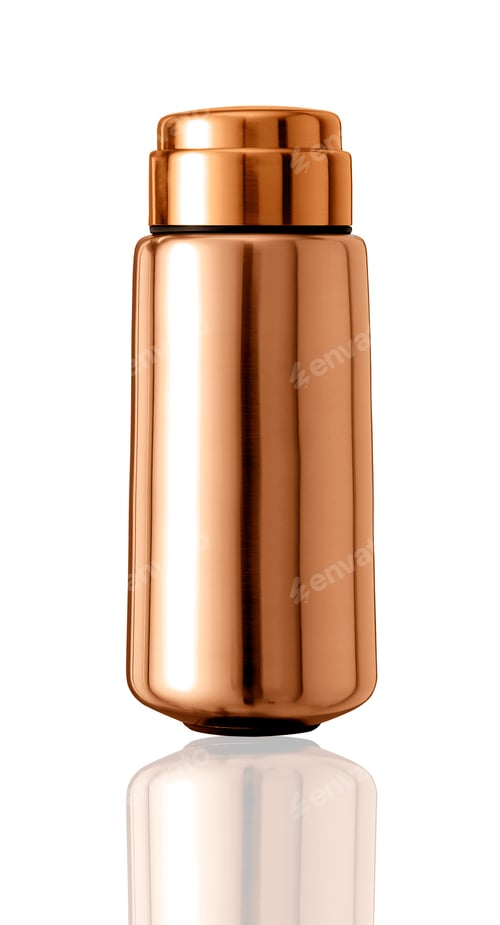 Preview: Golden big thermos isolated on white